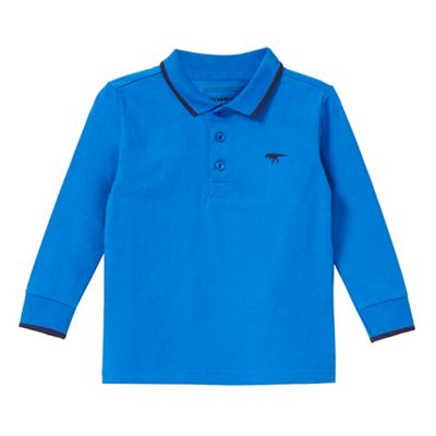 Boys' blue dinosaur embroidered polo shirt